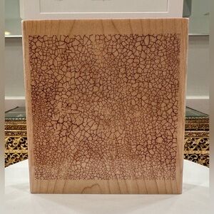 VTG 2005 Rubber Stampede - Crackled Background - Large Wood/Rubber Stamp NWOT